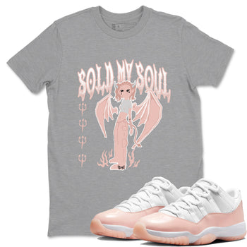 11s Legend Pink shirt to match jordans Sold My Soul sneaker tees Air Jordan 11 Legend Pink SNRT Sneaker Release Tees unisex cotton Heather Grey 1 crew neck shirt