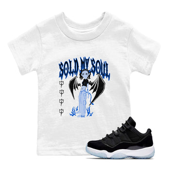 Air Jordan 11 Low Space shirt to match jordans Sold My Soul sneaker tees Air Jordan 11 Low Space SNRT sneaker release tees baby toddler White 1 cotton Shirt