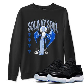 Air Jordan 11 Low Space shirt to match jordans Sold My Soul sneaker tees Air Jordan 11 Low Space SNRT Sneaker Release Tees unisex cotton Black 1 crew neck shirt