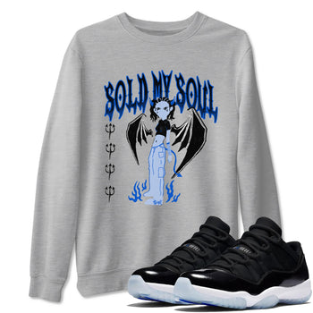 Air Jordan 11 Low Space shirt to match jordans Sold My Soul sneaker tees Air Jordan 11 Low Space SNRT Sneaker Release Tees unisex cotton Heather Grey 1 crew neck shirt