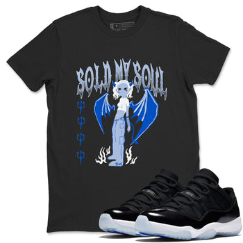 Air Jordan 11 Low Space shirt to match jordans Sold My Soul sneaker tees Air Jordan 11 Low Space SNRT Sneaker Release Tees unisex cotton Black 1 crew neck shirt