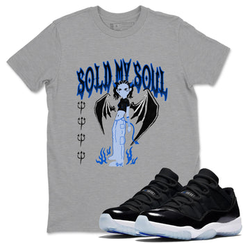 Air Jordan 11 Low Space shirt to match jordans Sold My Soul sneaker tees Air Jordan 11 Low Space SNRT Sneaker Release Tees unisex cotton Heather Grey 1 crew neck shirt