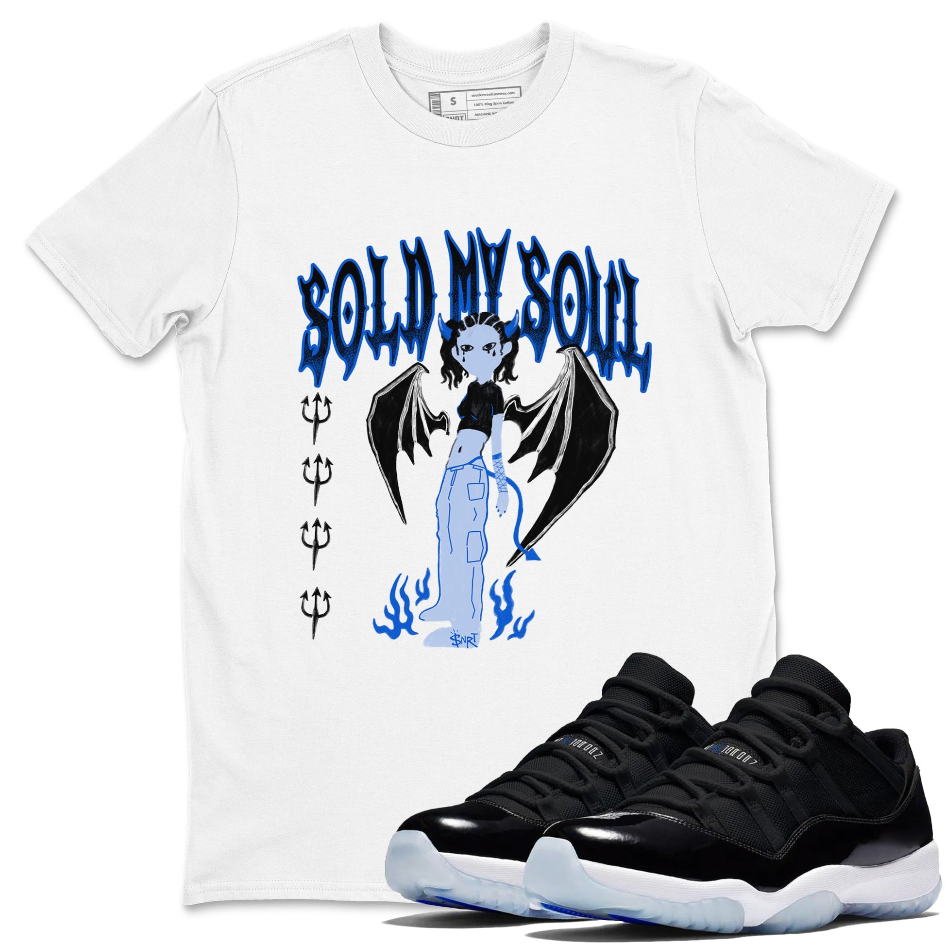 Air Jordan 11 Low Space shirt to match jordans Sold My Soul sneaker tees Air Jordan 11 Low Space SNRT Sneaker Release Tees unisex cotton White 1 crew neck shirt