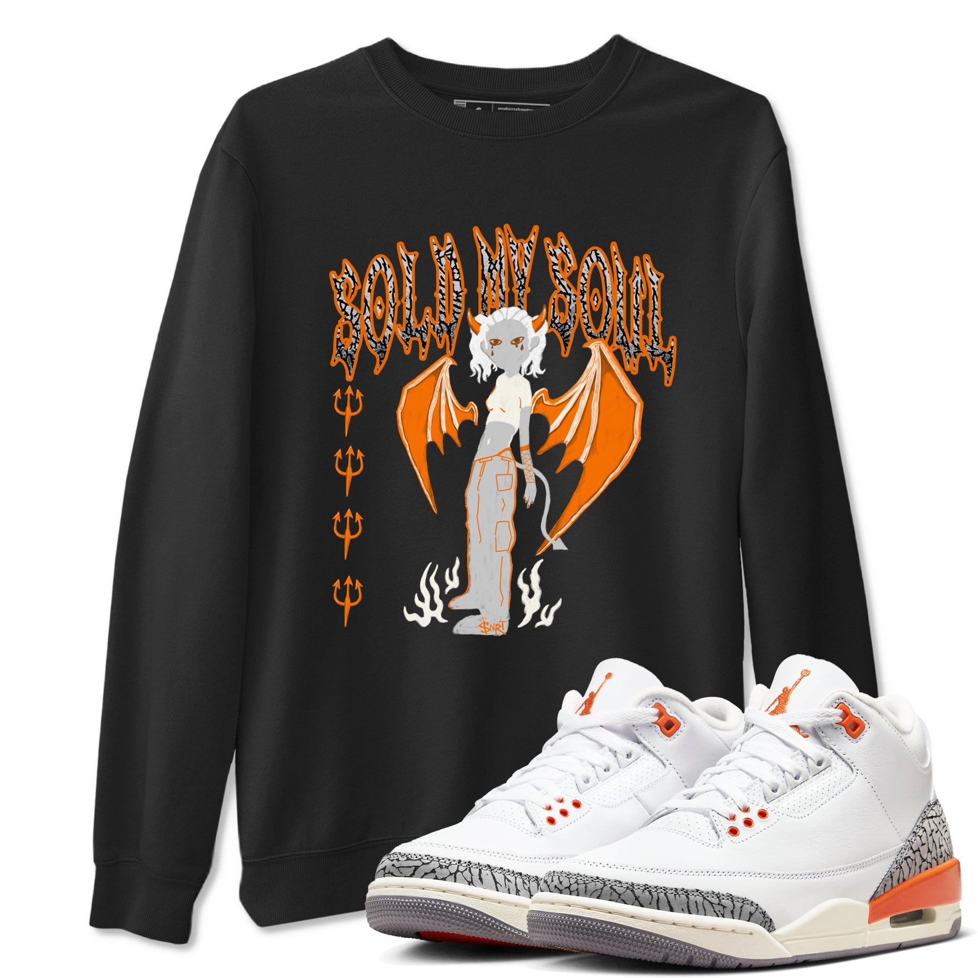 3s Georgia Peach shirt to match jordans Sold My Soul sneaker tees Air Jordan 3 Georgia Peach SNRT Sneaker Release Tees unisex cotton Black 1 crew neck shirt