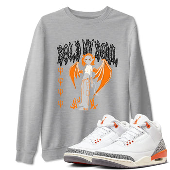 3s Georgia Peach shirt to match jordans Sold My Soul sneaker tees Air Jordan 3 Georgia Peach SNRT Sneaker Release Tees unisex cotton Heather Grey 1 crew neck shirt