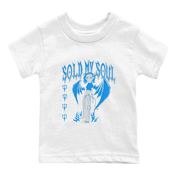 Air Jordan 4 Military Blue shirt to match jordans Sold My Soul sneaker tees Air Jordan 4 Military Blue SNRT sneaker release tees baby toddler White 2 cotton Shirt
