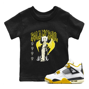 4s Vivid Sulfur shirt to match jordans Sold My Soul sneaker tees Air Jordan 4 Vivid Sulfur SNRT sneaker release tees baby toddler Black 1 cotton Shirt
