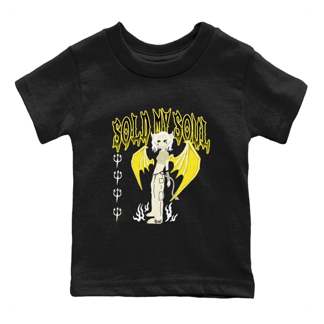 4s Vivid Sulfur shirt to match jordans Sold My Soul sneaker tees Air Jordan 4 Vivid Sulfur SNRT sneaker release tees baby toddler Black 2 cotton Shirt