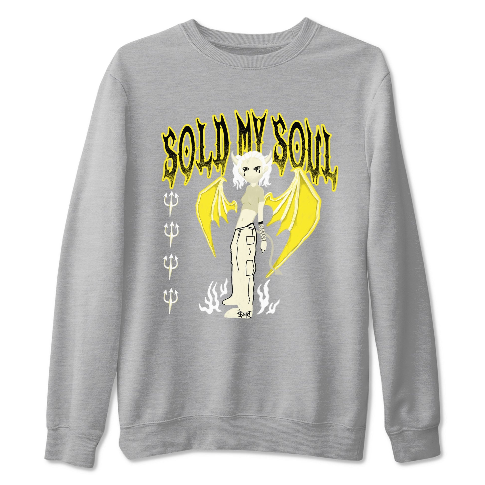 4s Vivid Sulfur shirt to match jordans Sold My Soul sneaker tees Air Jordan 4 Vivid Sulfur SNRT Sneaker Release Tees unisex cotton Heather Grey 2 crew neck shirt