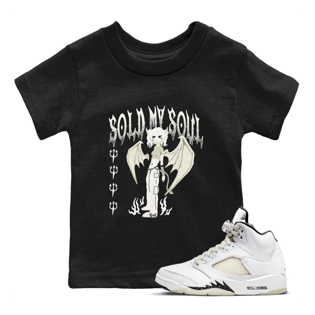 5s Sail shirt to match jordans Sold My Soul sneaker tees Air Jordan 5 Sail SNRT sneaker release tees baby toddler Black 1 cotton Shirt
