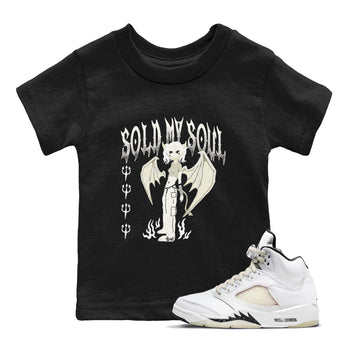 5s Sail shirt to match jordans Sold My Soul sneaker tees Air Jordan 5 Sail SNRT sneaker release tees baby toddler Black 1 cotton Shirt