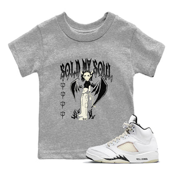5s Sail shirt to match jordans Sold My Soul sneaker tees Air Jordan 5 Sail SNRT sneaker release tees baby toddler Heather Grey 1 cotton Shirt