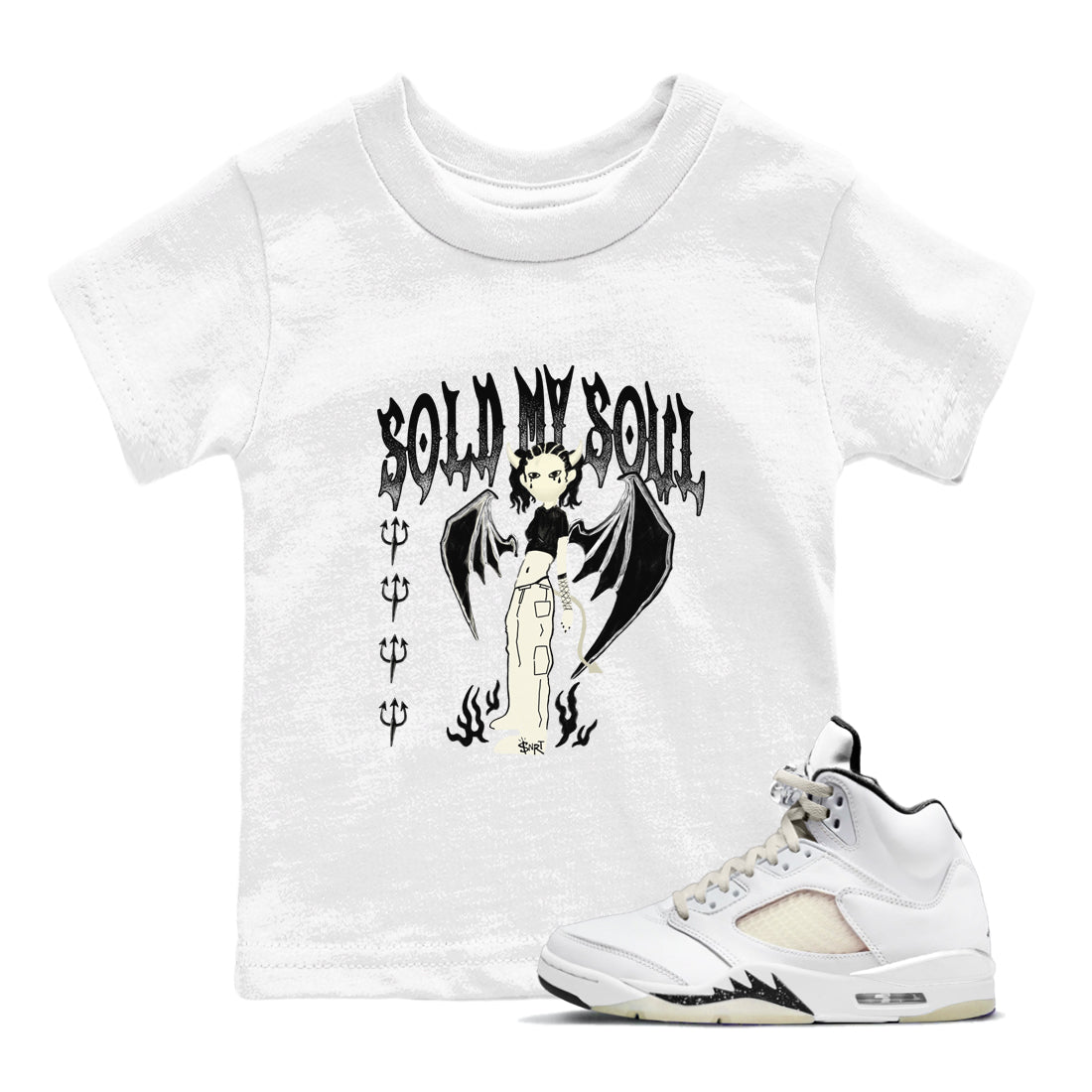 5s Sail shirt to match jordans Sold My Soul sneaker tees Air Jordan 5 Sail SNRT sneaker release tees baby toddler White 1 cotton Shirt