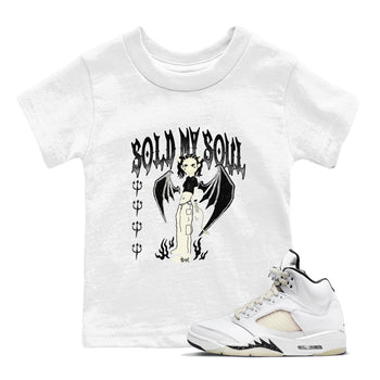 5s Sail shirt to match jordans Sold My Soul sneaker tees Air Jordan 5 Sail SNRT sneaker release tees baby toddler White 1 cotton Shirt