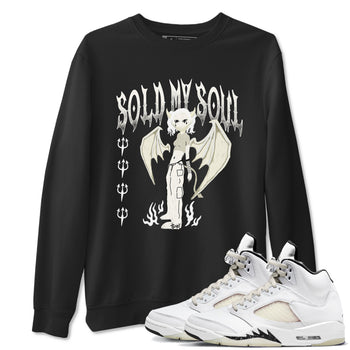 5s Sail shirt to match jordans Sold My Soul sneaker tees Air Jordan 5 Sail SNRT Sneaker Release Tees unisex cotton Black 1 crew neck shirt