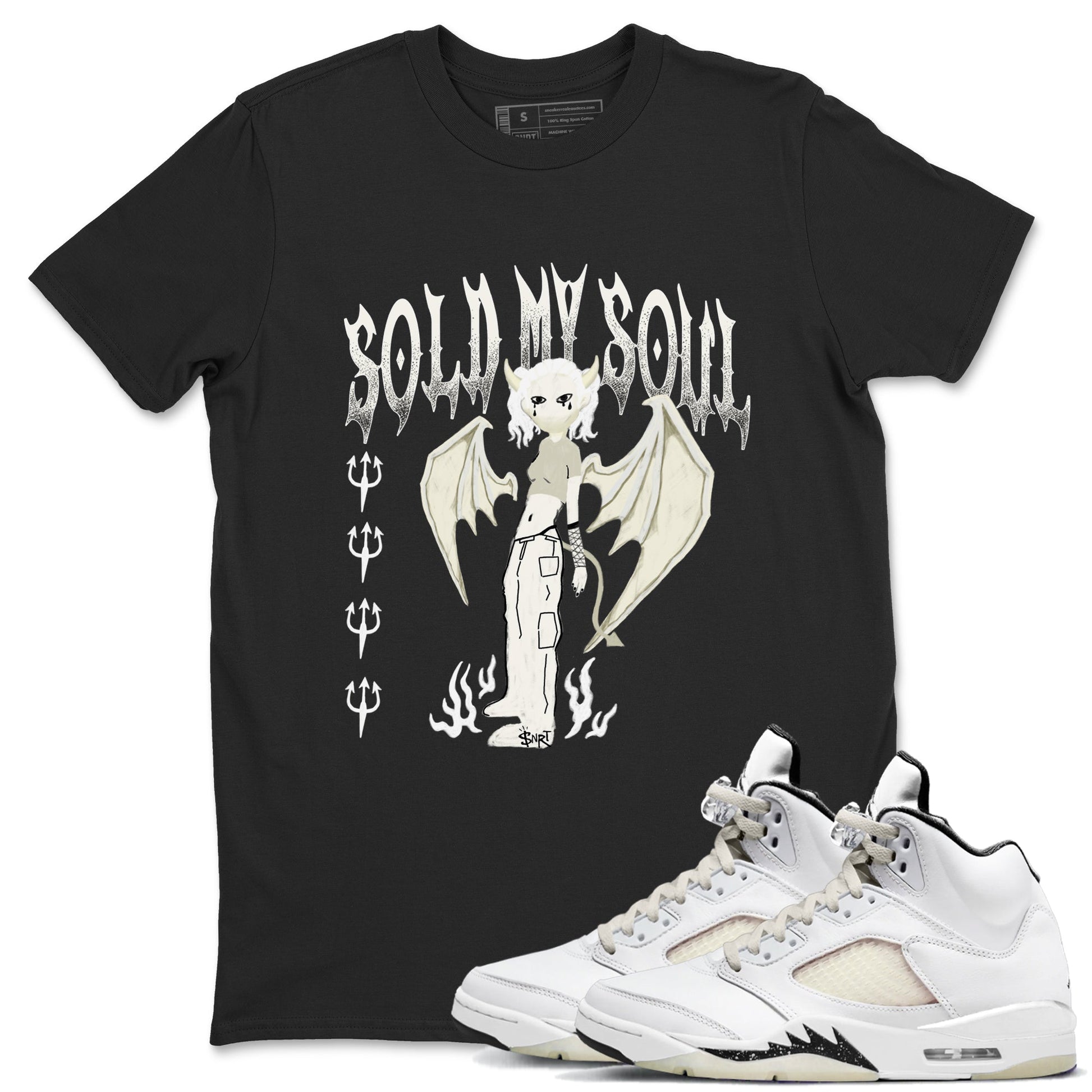 5s Sail shirt to match jordans Sold My Soul sneaker tees Air Jordan 5 Sail SNRT Sneaker Release Tees unisex cotton Black 1 crew neck shirt