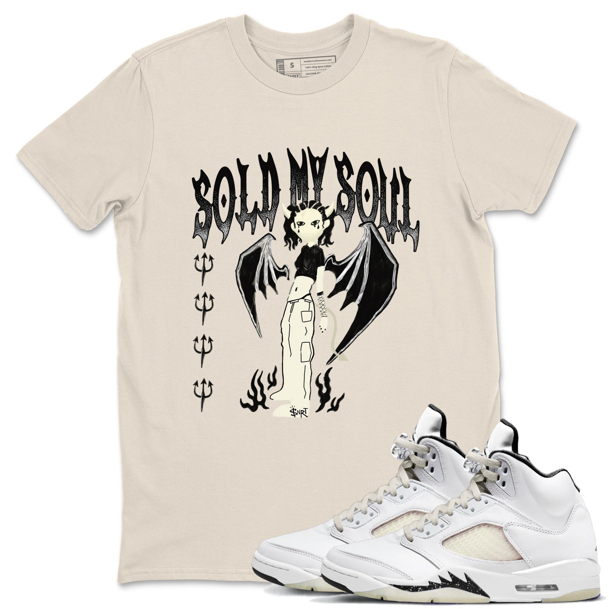 5s Sail shirt to match jordans Sold My Soul sneaker tees Air Jordan 5 Sail SNRT Sneaker Release Tees unisex cotton Natural 1 crew neck shirt