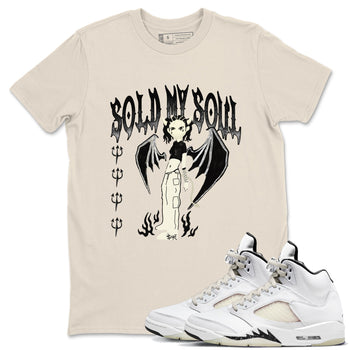 5s Sail shirt to match jordans Sold My Soul sneaker tees Air Jordan 5 Sail SNRT Sneaker Release Tees unisex cotton Natural 1 crew neck shirt