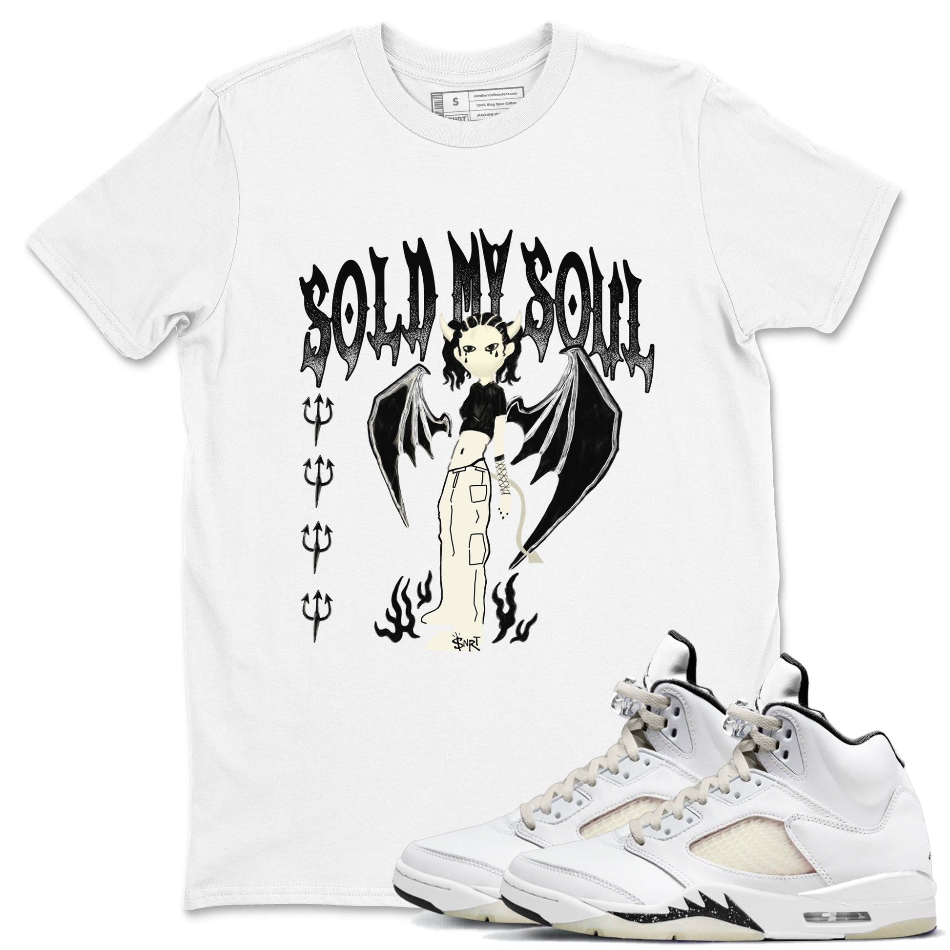 5s Sail shirt to match jordans Sold My Soul sneaker tees Air Jordan 5 Sail SNRT Sneaker Release Tees unisex cotton White 1 crew neck shirt