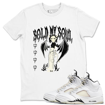 5s Sail shirt to match jordans Sold My Soul sneaker tees Air Jordan 5 Sail SNRT Sneaker Release Tees unisex cotton White 1 crew neck shirt