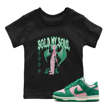 Dunk Medium Soft Pink Malachite shirt to match jordans Sold My Soul sneaker tees Dunk Medium Soft Pink Malachite SNRT sneaker release tees baby toddler Black 1 cotton Shirt