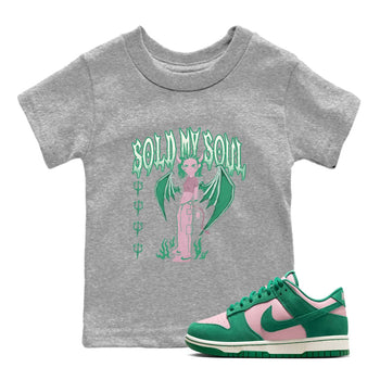 Dunk Medium Soft Pink Malachite shirt to match jordans Sold My Soul sneaker tees Dunk Medium Soft Pink Malachite SNRT sneaker release tees baby toddler Heather Grey 1 cotton Shirt