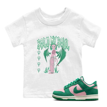 Dunk Medium Soft Pink Malachite shirt to match jordans Sold My Soul sneaker tees Dunk Medium Soft Pink Malachite SNRT sneaker release tees baby toddler White 1 cotton Shirt