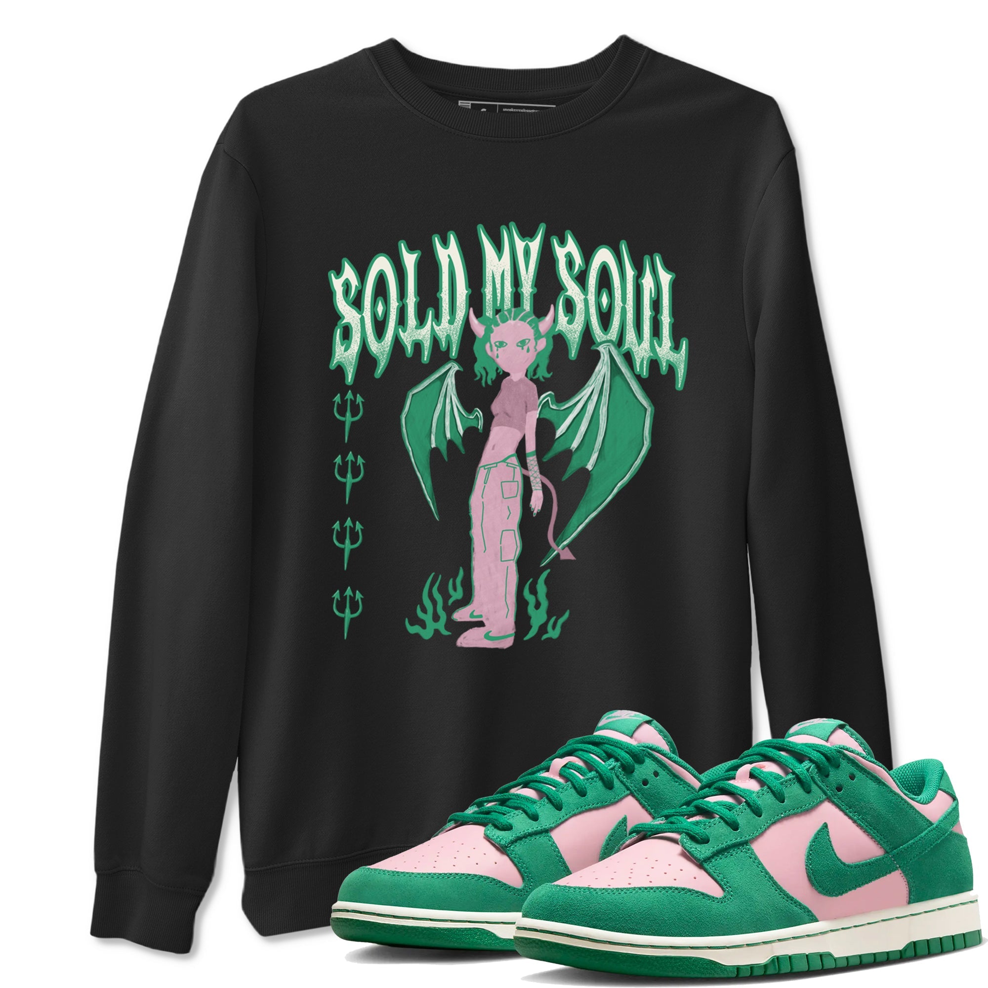 Dunk Medium Soft Pink Malachite shirt to match jordans Sold My Soul sneaker tees Dunk Medium Soft Pink Malachite SNRT Sneaker Release Tees unisex cotton Black 1 crew neck shirt