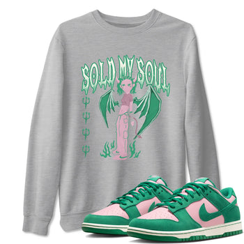 Dunk Medium Soft Pink Malachite shirt to match jordans Sold My Soul sneaker tees Dunk Medium Soft Pink Malachite SNRT Sneaker Release Tees unisex cotton Heather Grey 1 crew neck shirt
