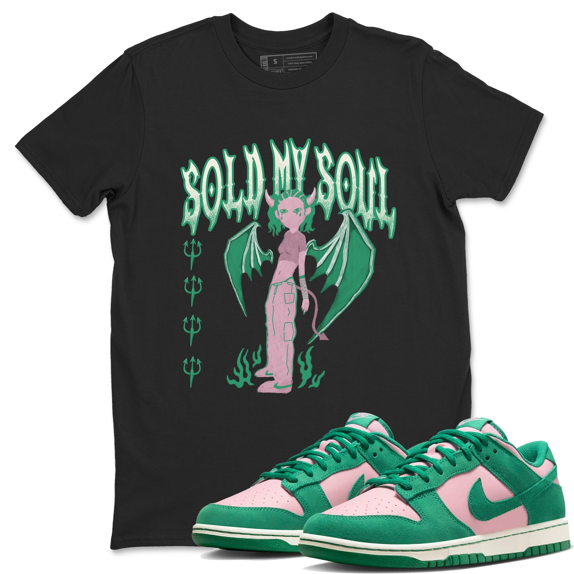 Dunk Medium Soft Pink Malachite shirt to match jordans Sold My Soul sneaker tees Dunk Medium Soft Pink Malachite SNRT Sneaker Release Tees unisex cotton Black 1 crew neck shirt