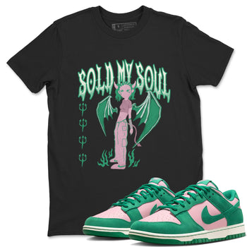 Dunk Medium Soft Pink Malachite shirt to match jordans Sold My Soul sneaker tees Dunk Medium Soft Pink Malachite SNRT Sneaker Release Tees unisex cotton Black 1 crew neck shirt