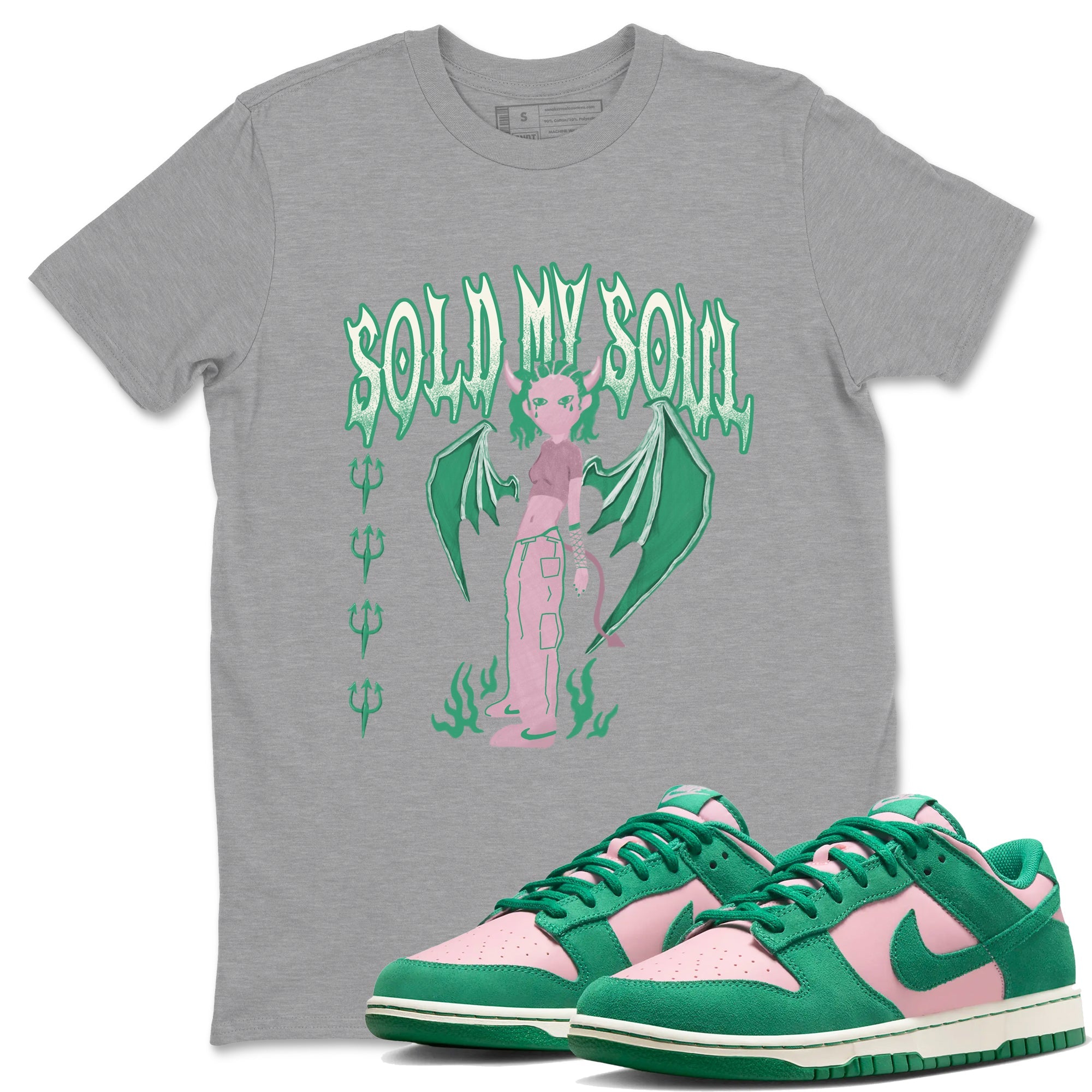Dunk Medium Soft Pink Malachite shirt to match jordans Sold My Soul sneaker tees Dunk Medium Soft Pink Malachite SNRT Sneaker Release Tees unisex cotton Heather Grey 1 crew neck shirt