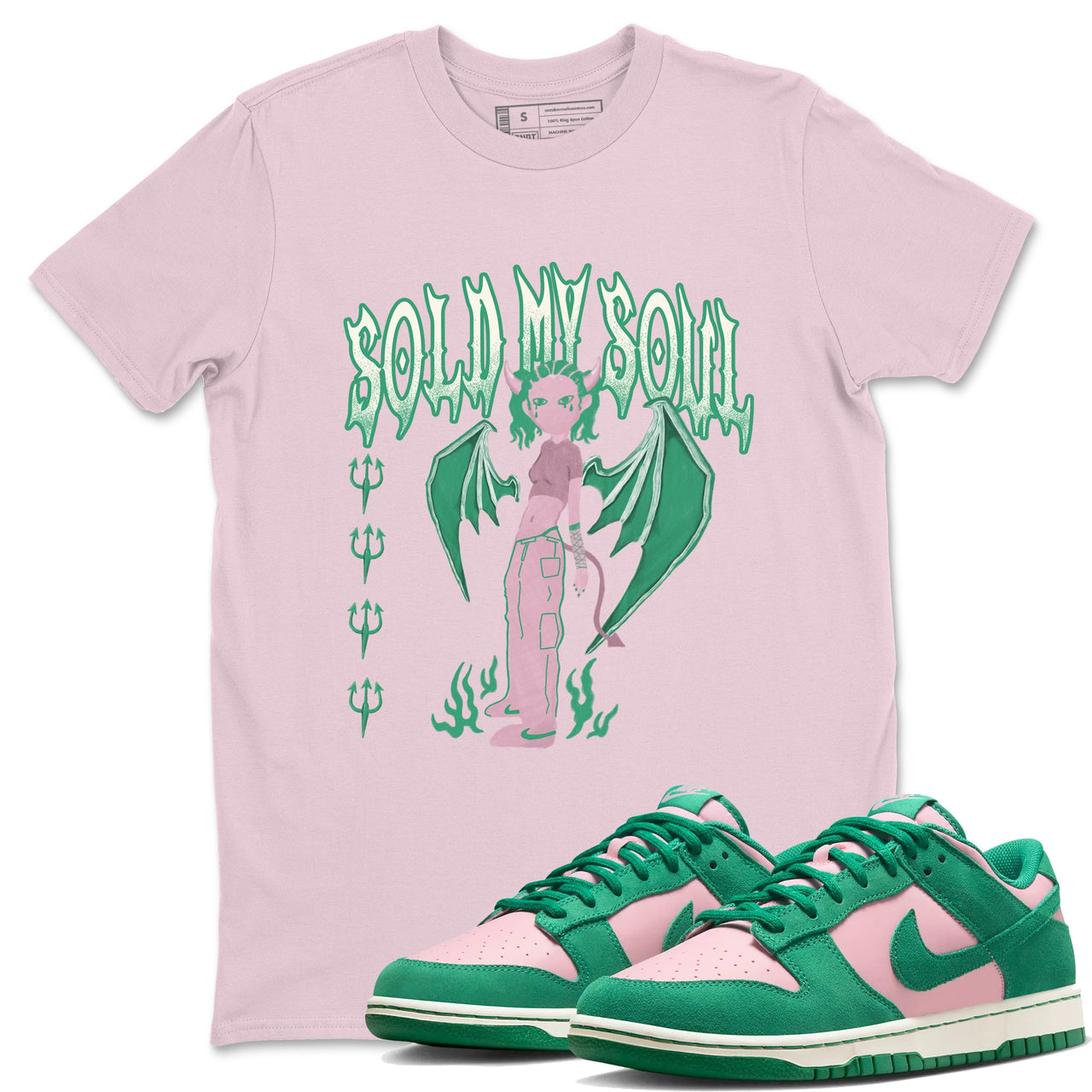 Dunk Medium Soft Pink Malachite shirt to match jordans Sold My Soul sneaker tees Dunk Medium Soft Pink Malachite SNRT Sneaker Release Tees unisex cotton Pink 1 crew neck shirt