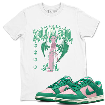Dunk Medium Soft Pink Malachite shirt to match jordans Sold My Soul sneaker tees Dunk Medium Soft Pink Malachite SNRT Sneaker Release Tees unisex cotton White 1 crew neck shirt