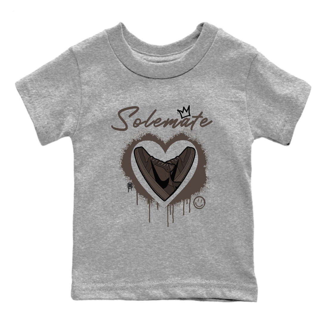 1s Travis Scott Velvet Brown shirts to match jordans Solemate best t shirts to wear with jordans Travis Scott x Air Jordan 1 Low OG Velvet Brown match shoes to clothes SNRT Sneaker Tees Youth Baby Heather Grey 2 tee