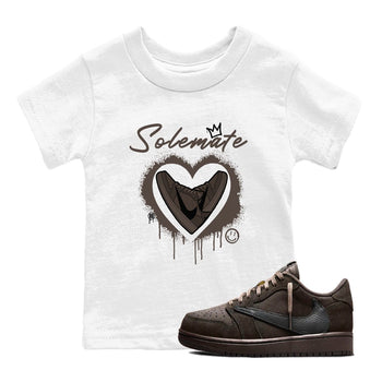 1s Travis Scott Velvet Brown shirts to match jordans Solemate best t shirts to wear with jordans Travis Scott x Air Jordan 1 Low OG Velvet Brown match shoes to clothes SNRT Sneaker Tees Youth Baby White 1 tee