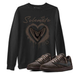 1s Travis Scott Velvet Brown shirts to match jordans Solemate best t shirts to wear with jordans Travis Scott x Air Jordan 1 Low OG Velvet Brown match shoes to clothes SNRT Sneaker Tees unisex cotton Black 1 shirts