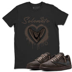 1s Travis Scott Velvet Brown shirts to match jordans Solemate best t shirts to wear with jordans Travis Scott x Air Jordan 1 Low OG Velvet Brown match shoes to clothes SNRT Sneaker Tees unisex cotton Black 1 shirts