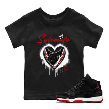 11s Bred Velvet shirts to match jordans Solemate sneaker match tees Air Jordan 11 Bred Velvet match shoes to clothes SNRT Sneaker Tees Youth Baby Black 1 tee