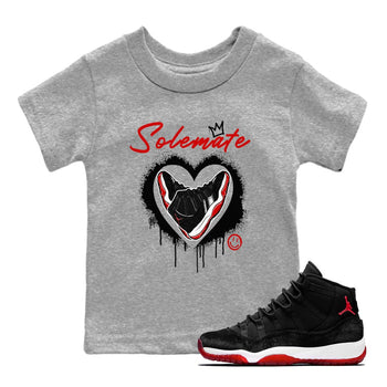 11s Bred Velvet shirts to match jordans Solemate sneaker match tees Air Jordan 11 Bred Velvet match shoes to clothes SNRT Sneaker Tees Youth Baby Heather Grey 1 tee