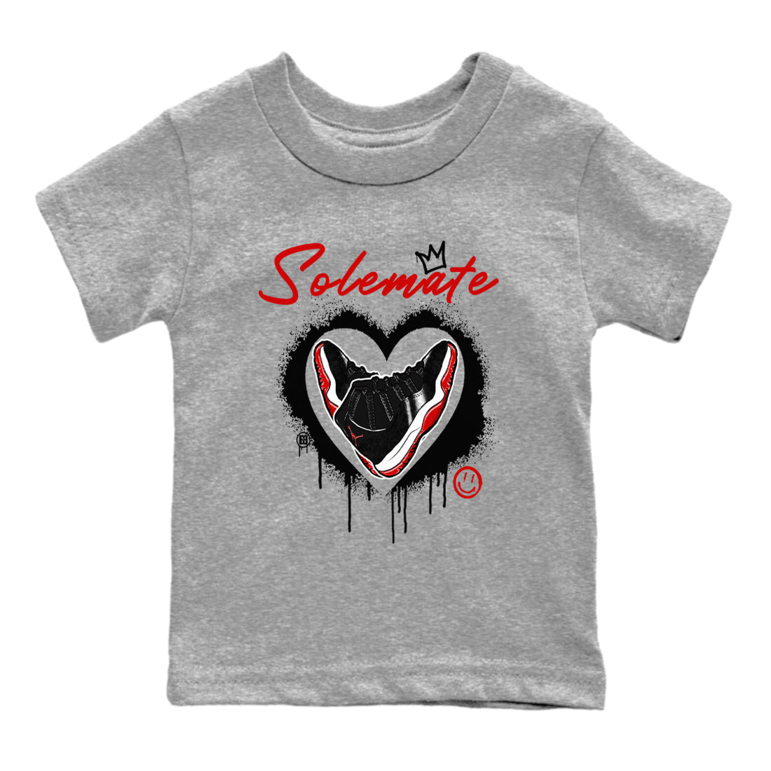 11s Bred Velvet shirts to match jordans Solemate sneaker match tees Air Jordan 11 Bred Velvet match shoes to clothes SNRT Sneaker Tees Youth Baby Heather Grey 2 tee