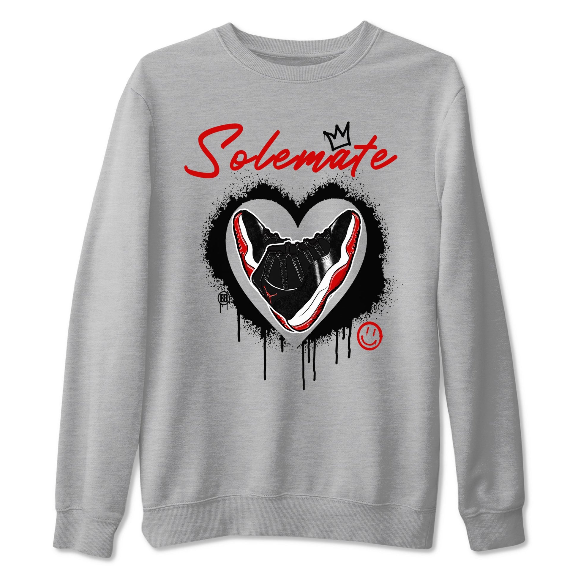 11s Bred Velvet shirts to match jordans Solemate sneaker match tees Air Jordan 11 Bred Velvet match shoes to clothes SNRT Sneaker Tees unisex cotton Heather Grey 2 shirts