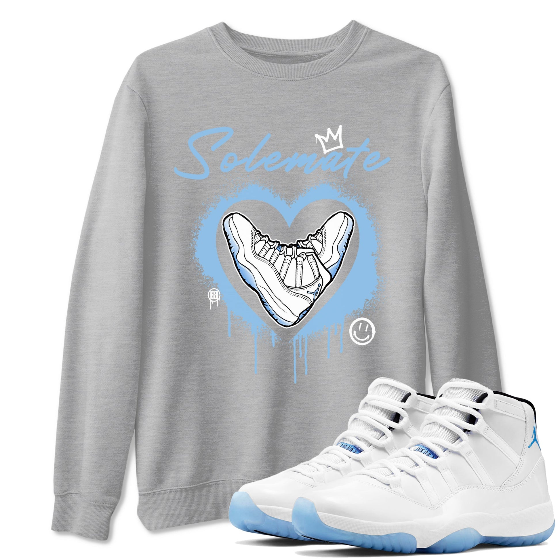 AJ11 Retro Legend Blue shirts to match jordans Solemate best t shirts to wear with jordans 11s Legend Blue match shoes to clothes SNRT Sneaker Tees unisex cotton Heather Grey 1 shirts