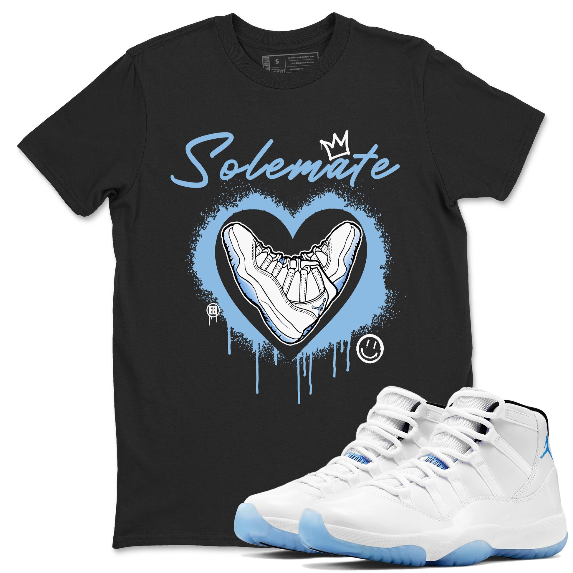 AJ11 Retro Legend Blue shirts to match jordans Solemate best t shirts to wear with jordans 11s Legend Blue match shoes to clothes SNRT Sneaker Tees unisex cotton Black 1 shirts