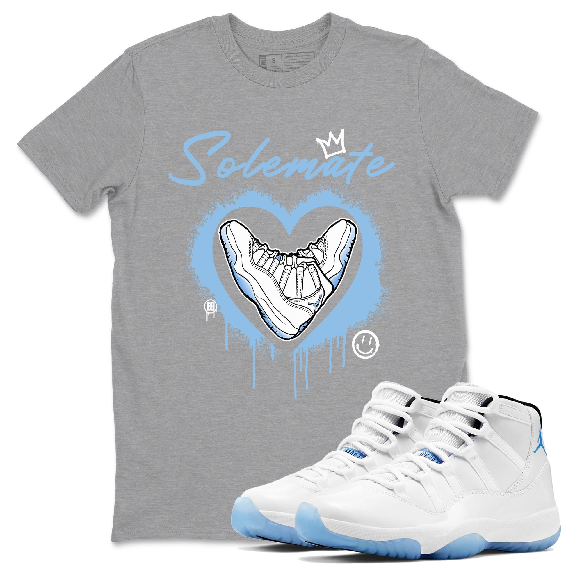 AJ11 Retro Legend Blue shirts to match jordans Solemate best t shirts to wear with jordans 11s Legend Blue match shoes to clothes SNRT Sneaker Tees unisex cotton Heather Grey 1 shirts
