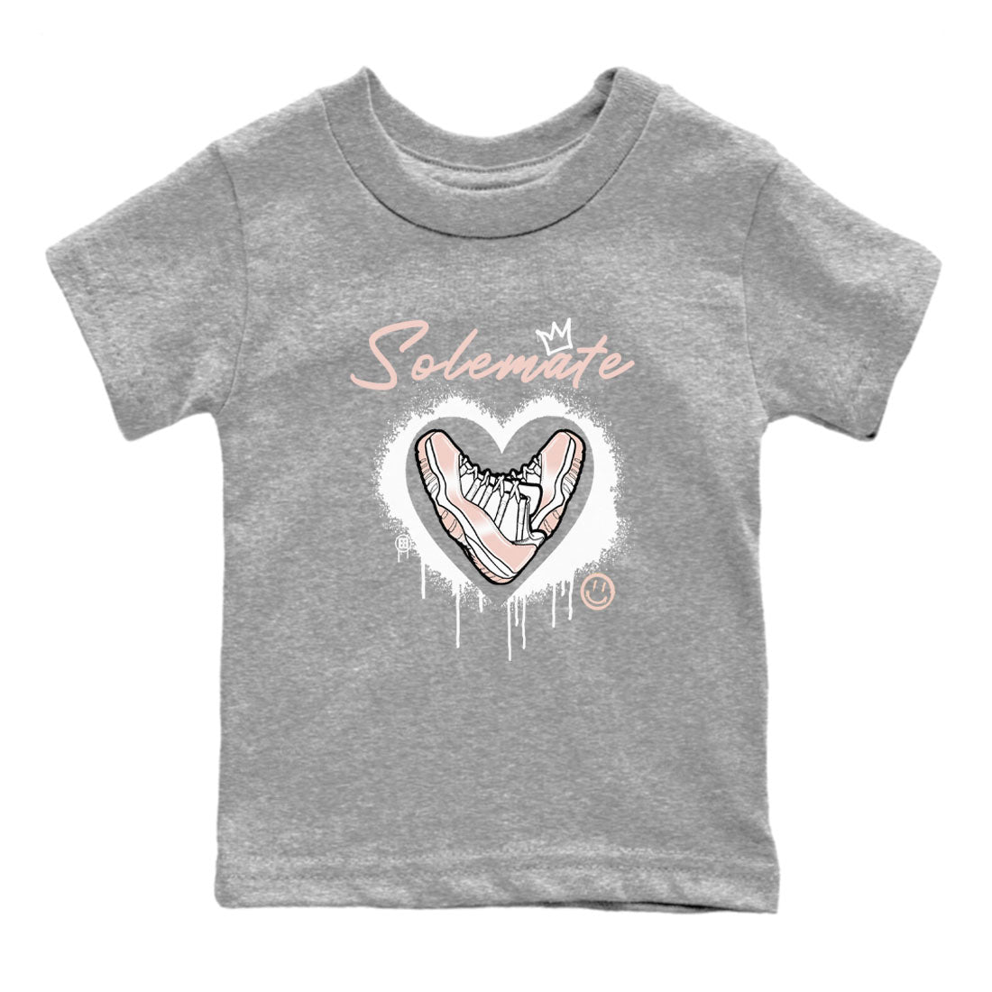 11s Legend Pink shirt to match jordans Solemate sneaker tees Air Jordan 11 Legend Pink SNRT sneaker release tees baby toddler Heather Grey 2 cotton Shirt
