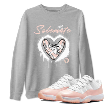 11s Legend Pink shirt to match jordans Solemate sneaker tees Air Jordan 11 Legend Pink SNRT Sneaker Release Tees unisex cotton Heather Grey 1 crew neck shirt