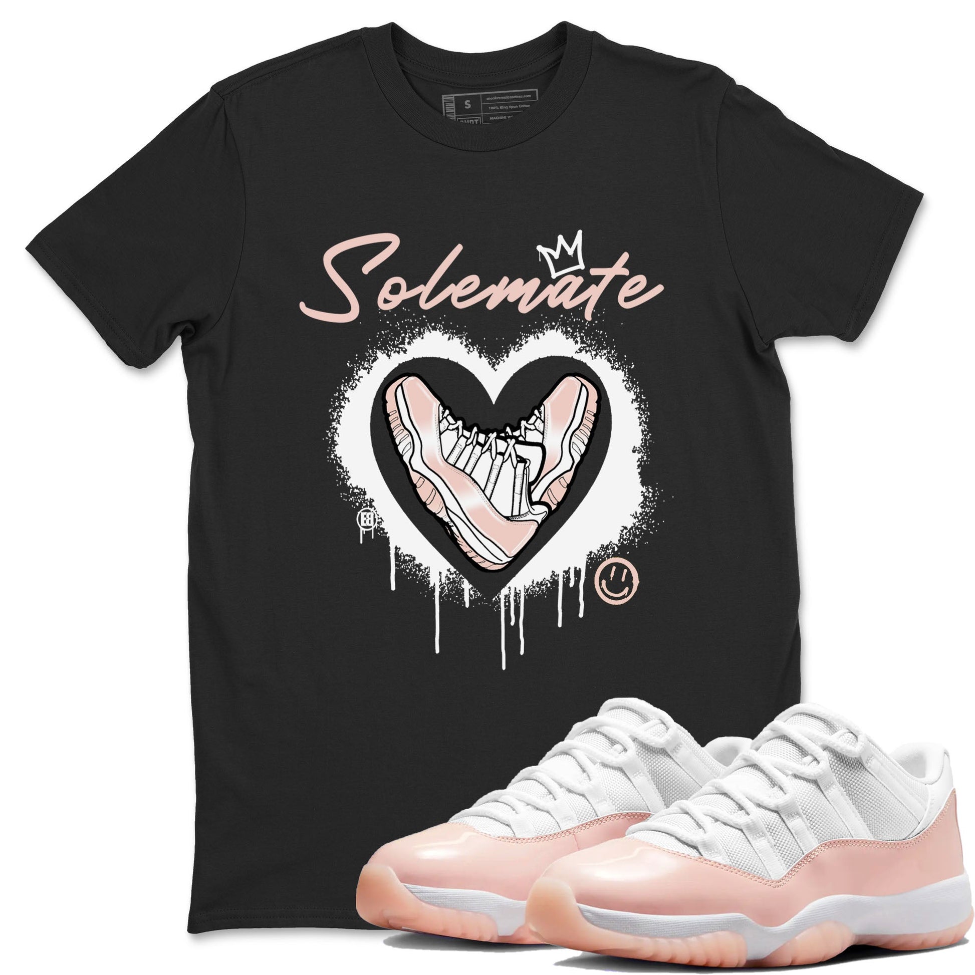 11s Legend Pink shirt to match jordans Solemate sneaker tees Air Jordan 11 Legend Pink SNRT Sneaker Release Tees unisex cotton Black 1 crew neck shirt
