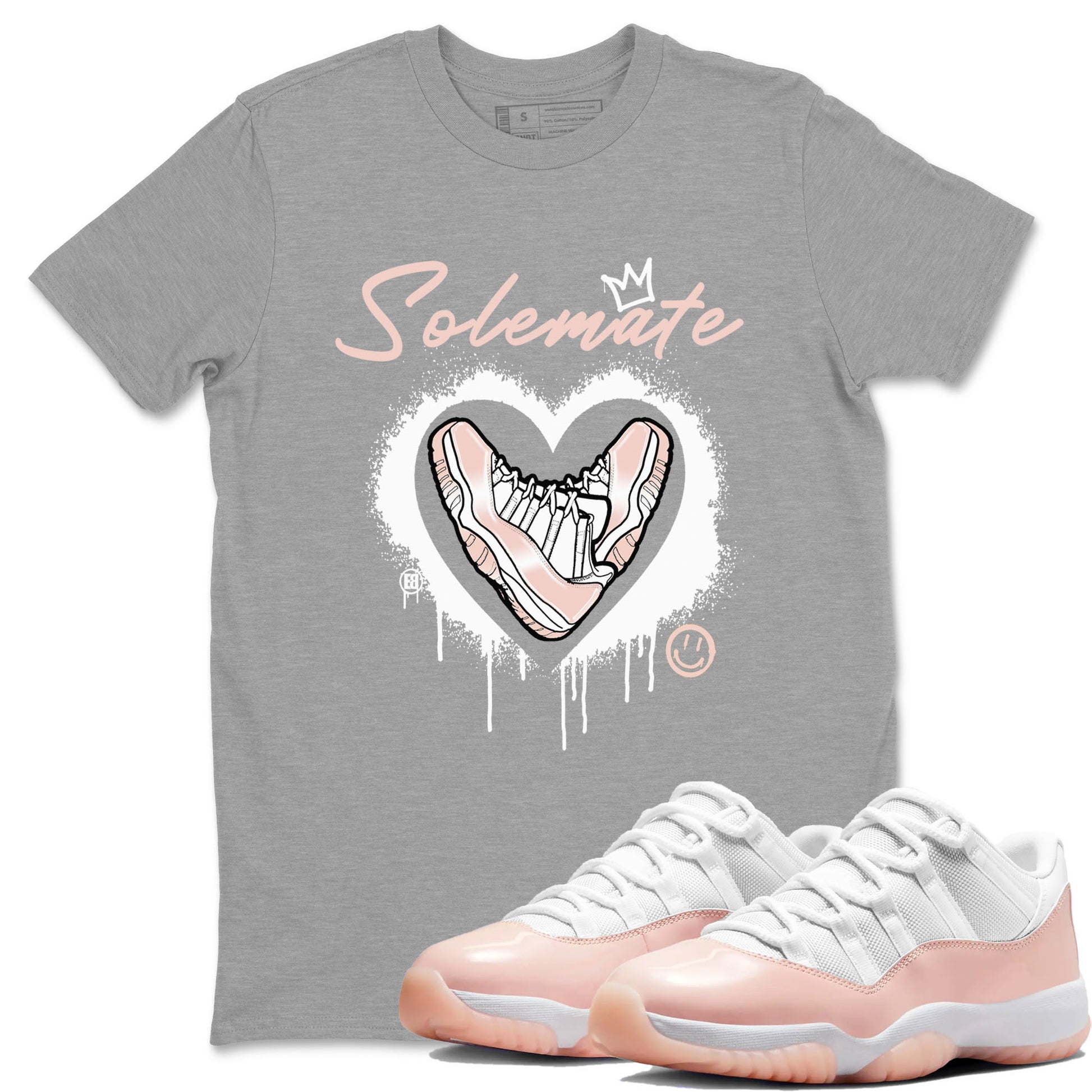 11s Legend Pink shirt to match jordans Solemate sneaker tees Air Jordan 11 Legend Pink SNRT Sneaker Release Tees unisex cotton Heather Grey 1 crew neck shirt
