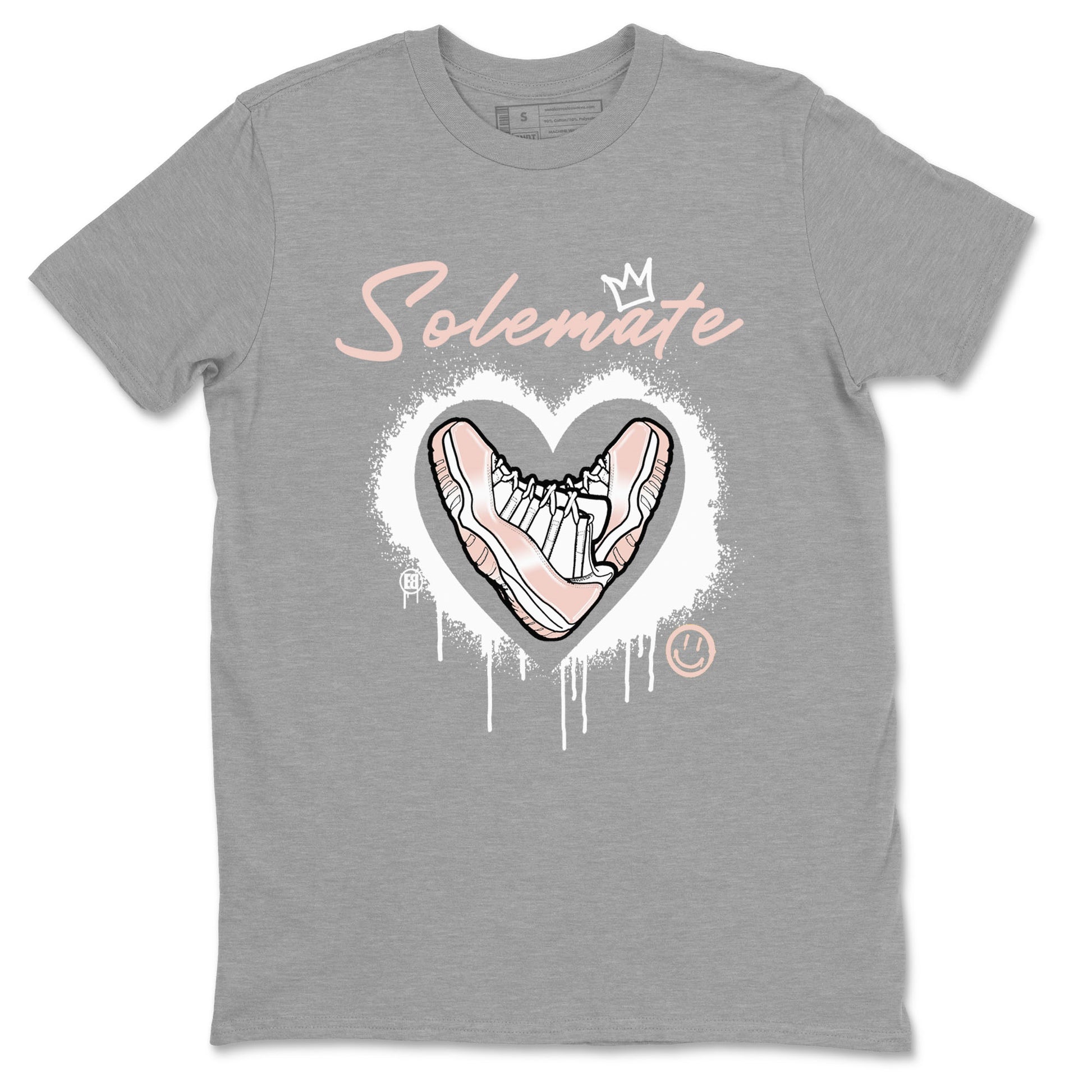 11s Legend Pink shirt to match jordans Solemate sneaker tees Air Jordan 11 Legend Pink SNRT Sneaker Release Tees unisex cotton Heather Grey 2 crew neck shirt